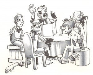 "Zombies Playing D&D" by Mandi Tremblay